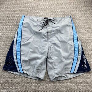 OP Ocean Pacific Swim Trunks Men XL Bathing Suit Shorts Gray Beach Surf Surfing